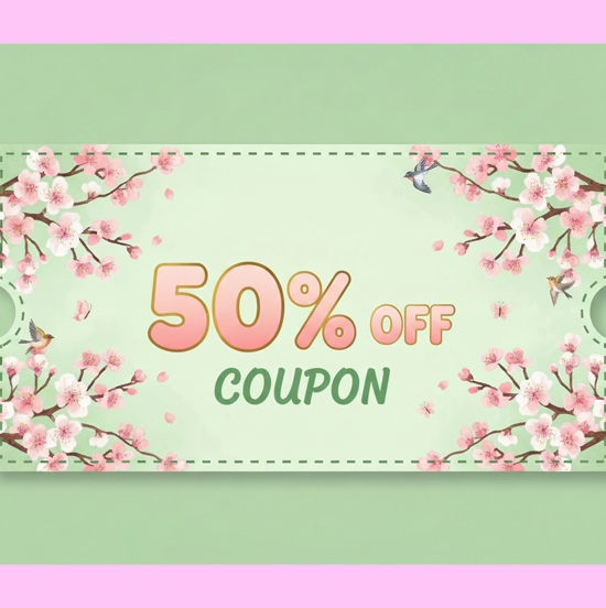 <span class="title">１月末まで５０％OFFクーポン配布中！</span>